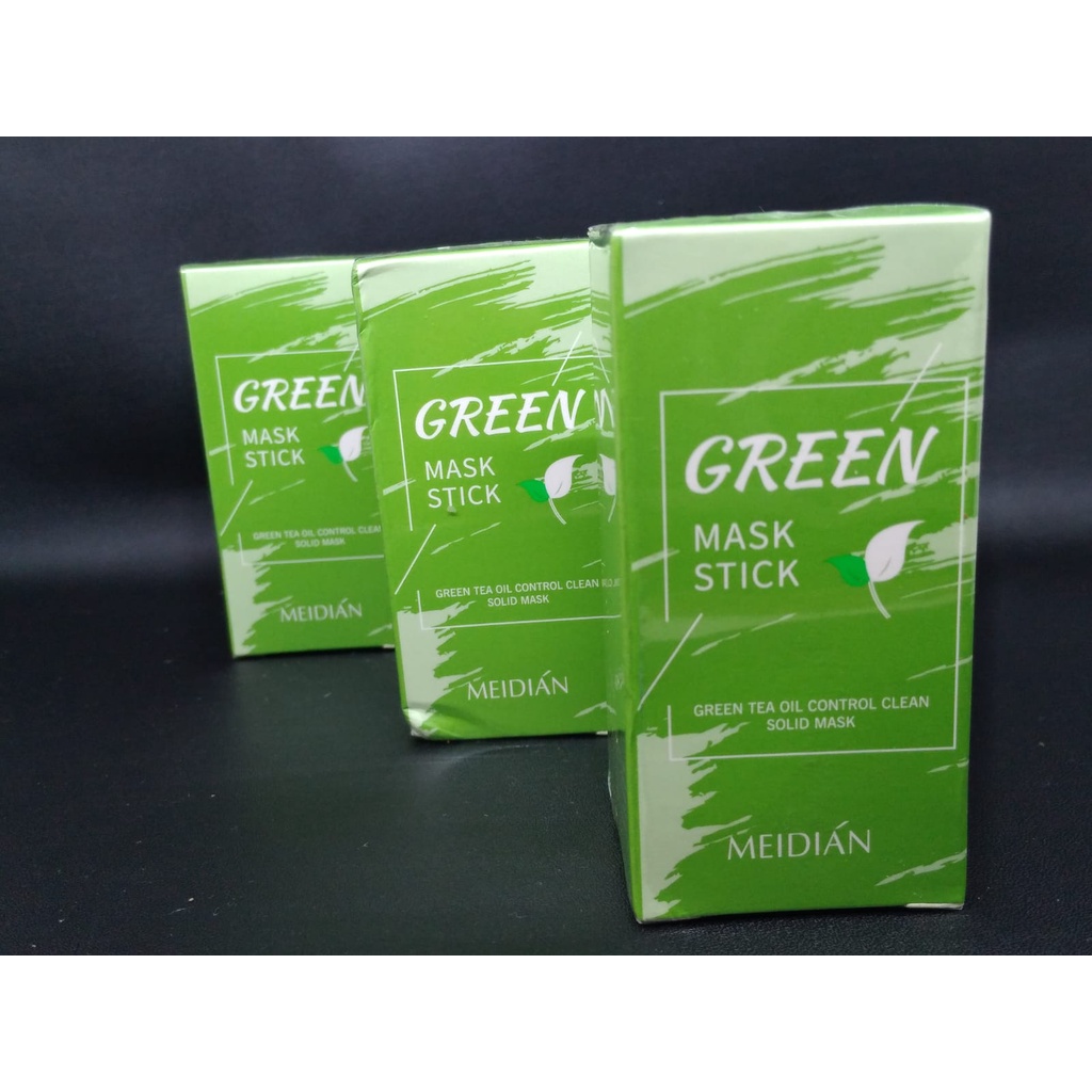 Meidian Green Mask Stick Original 40gr Green Tea Masker Stik Oil Control Clean Solid Mask Menyeimbangkan Minyak Berlebih Pada Kulit Mengangkat Sel Kulit Mati Menghilangkan Komedo