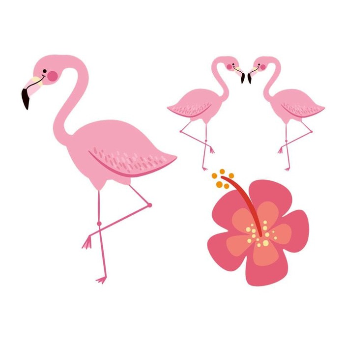 Kertas Cliparts - Flamingo Design (8pcs)