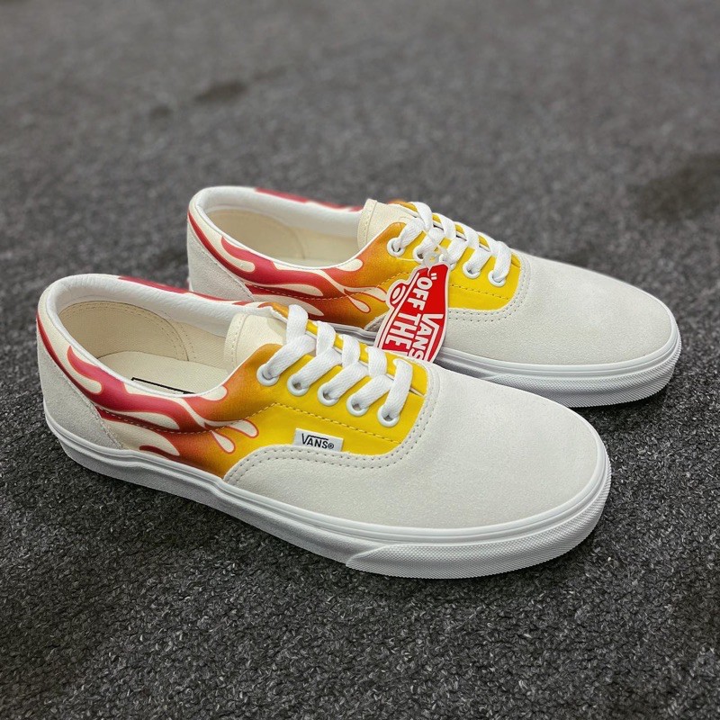 vans era flame white