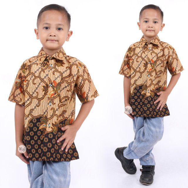 Batik couple keluarga sania ruffle ori ndoro jowi || Bisa Satuan-Hem anak