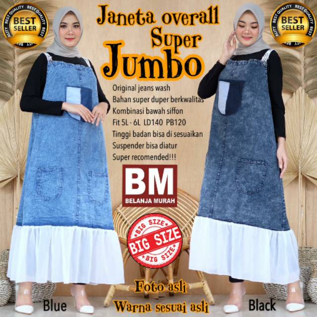OVERALL - JANETA OVERALL - OVERALL JUMBO - PAKAIAN WANITA - BAJU WANITA