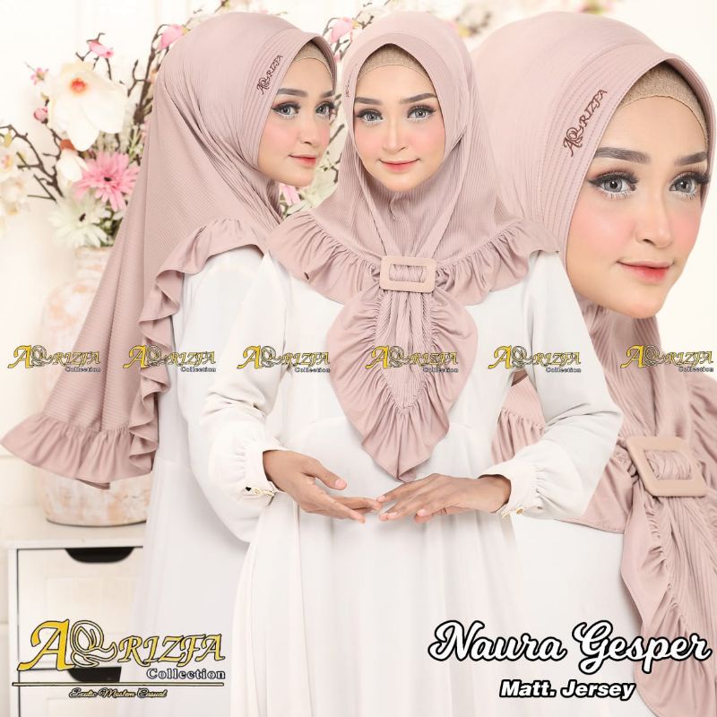 AR RIZFA NAURA GESPER//HIJAB INSTAN//JILBAB BERGO KRIWIL GESPER