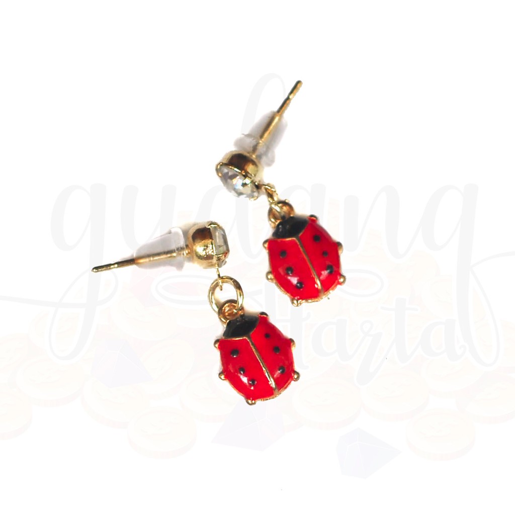 Anting Stud Korea Ladybug Kepik Merah Lucu Unik Panjang GH 203527