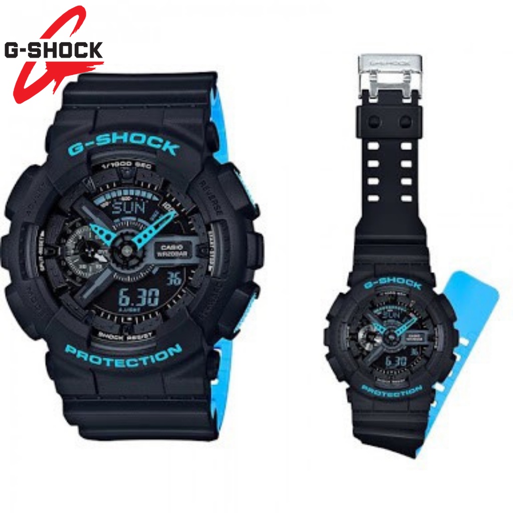 Casio G-shock GA110 / Gshock GA110 Water Resistant Fullset - BLACK BLUE