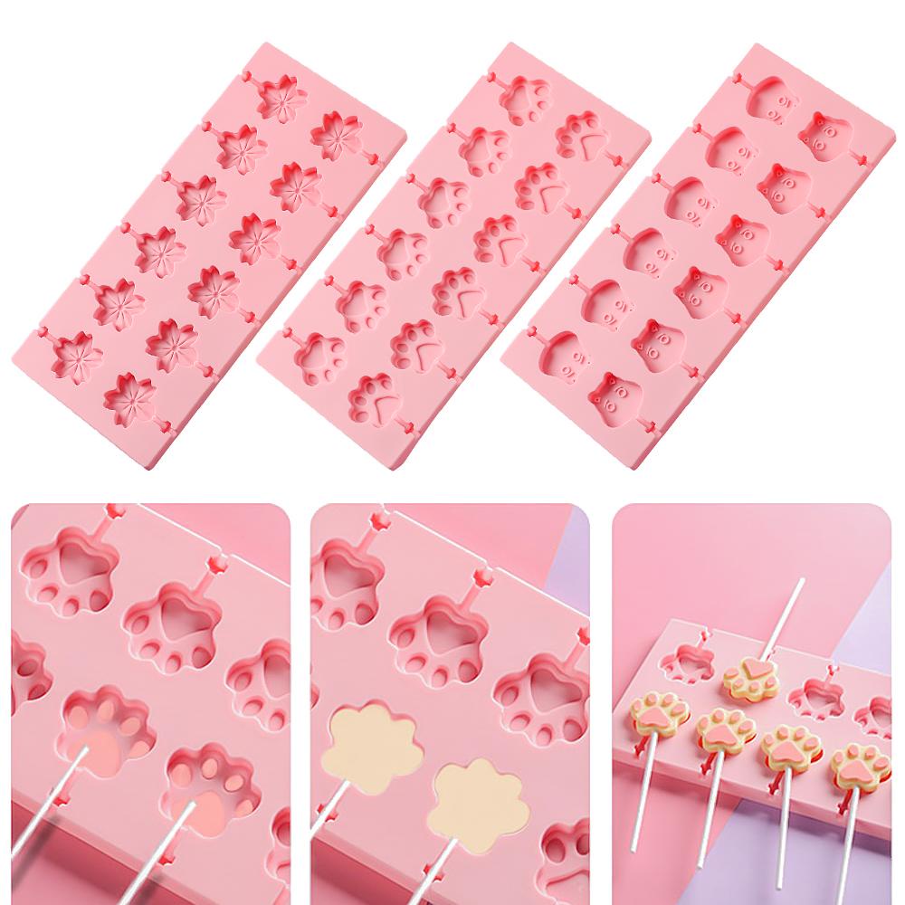 R-flower Silicone Lolipop Cetakan Lucu DIY Bakeware Cokelat Bentuk Hewan Mold Jelly Dan Permen