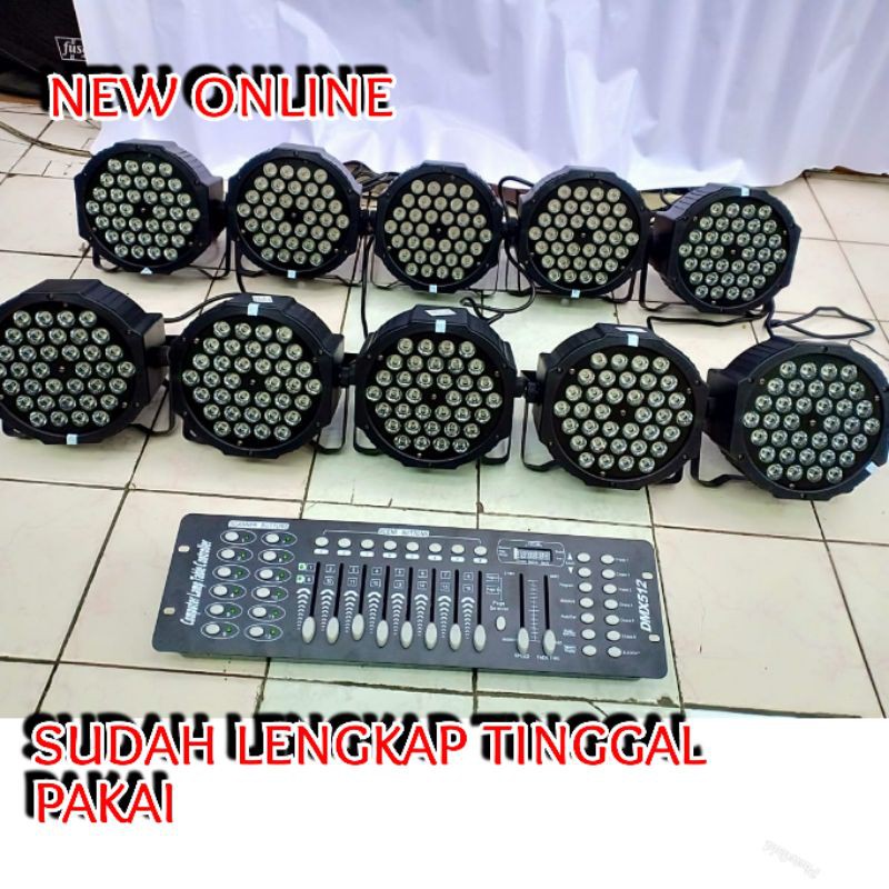 PAKET 10 BUAH PARLED REDSUN 36*3w RGB PLUS MIXER DMX 512