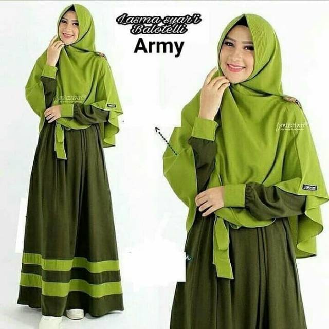 Busana Wanita Muslim Lesma Syar'i Set Gamis + Hijab / Fashion Wanita Modern Terbaru