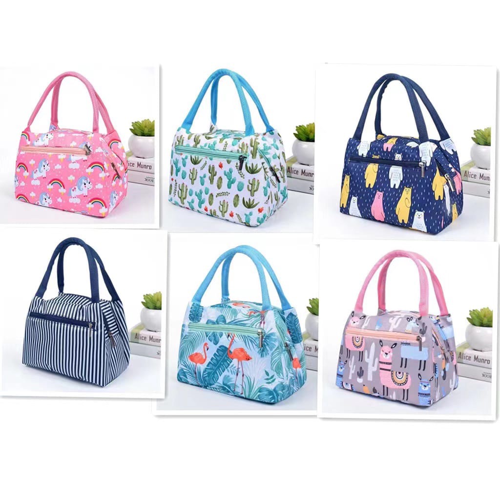 ~ PIYOSHI08 ~ Lunch Cooler Bag Tas Bekal Makan Motif Gambar Lucu PD108