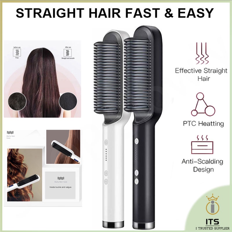 Catok rambut Sisir Pelurus 2 in 1 Hair Straightener Curler Hair Straightener CATOKAN SISIR