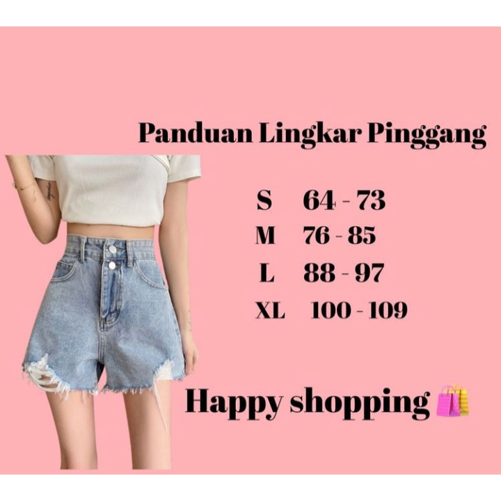 CELANA PENDEK WANITA HOT PANTS HIGH WAIST JEANS SOSOYO