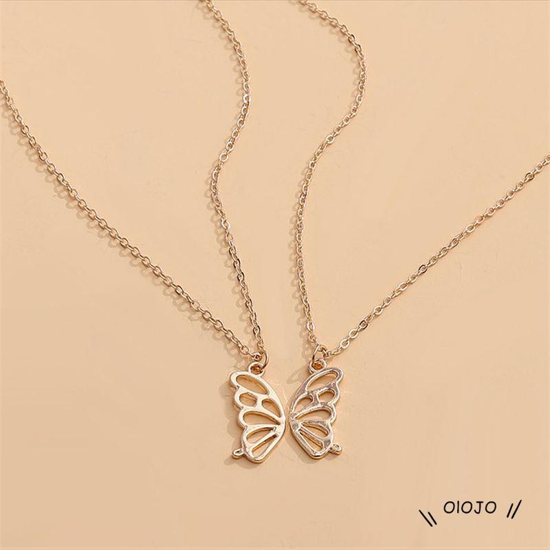 2pcs Kalung Persahabatan Model Butterfly Untuk Wanita - ol2