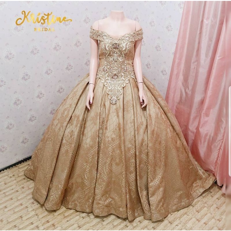 Gaun rose gold preloved