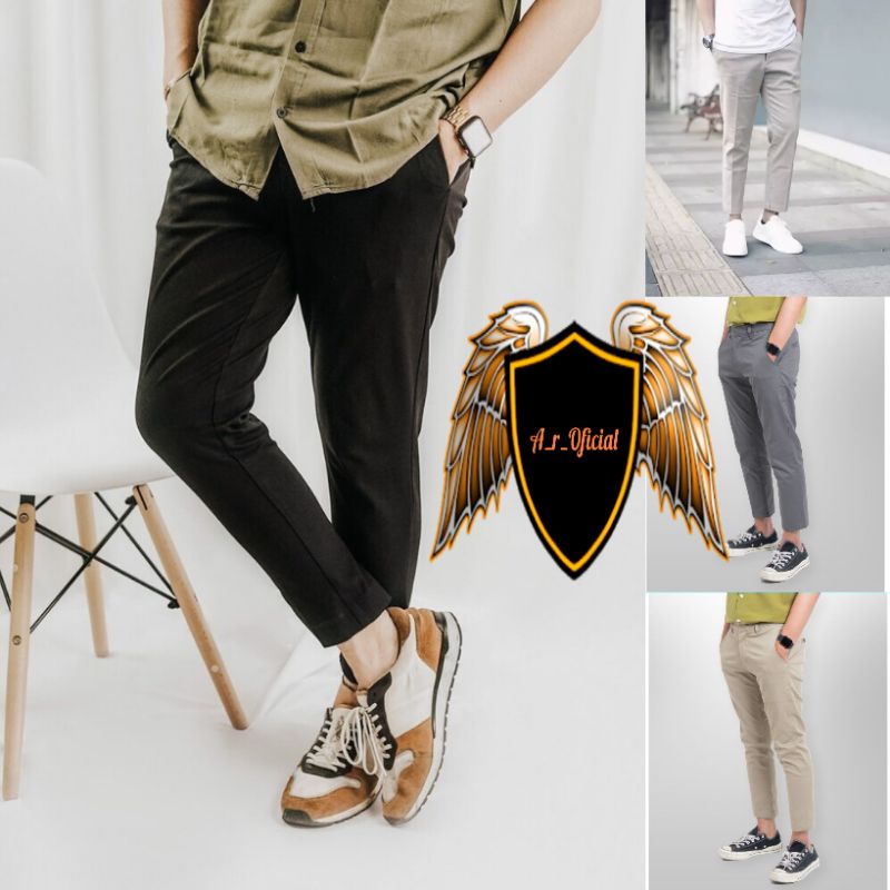 Celana Panjang Ankle Pants Pria Slim Fit Celana Angkle Pants Bahan Formal Casual dan Sunnah