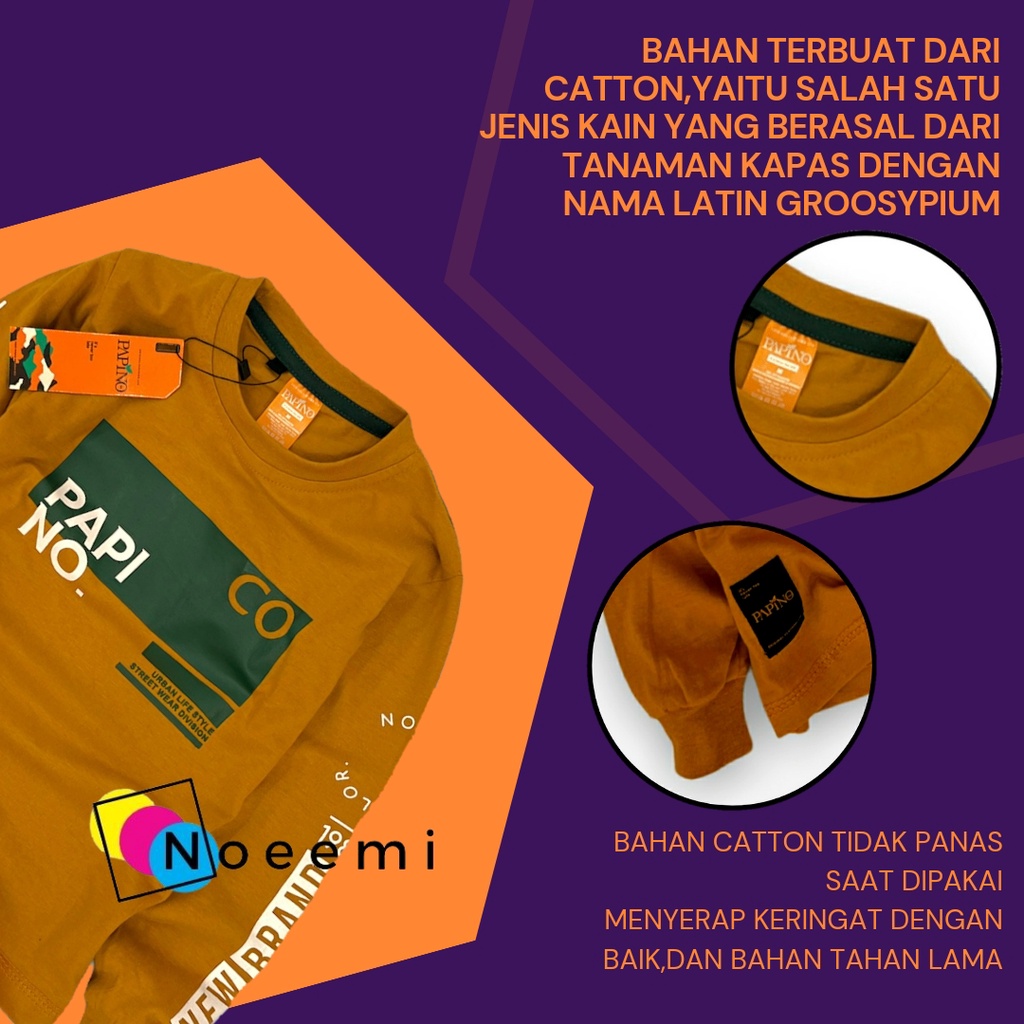 Papino Baju Anak Laki Laki 1-12 Tahun Lengan Panjang Cowok Dan Wanita Kuning