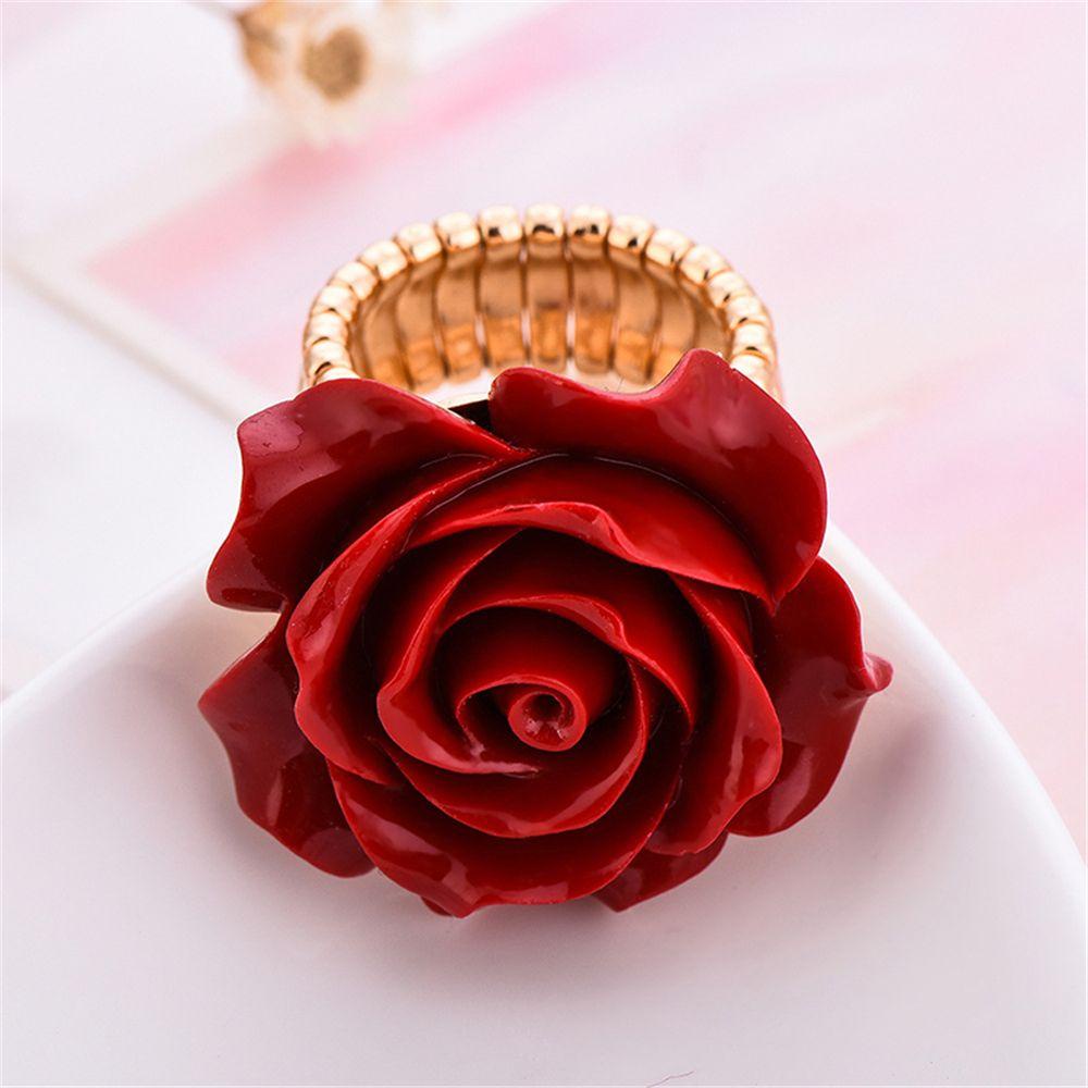 Lily Rose Cincin Perhiasan Bunga Floral Fashion Adjustable Statement