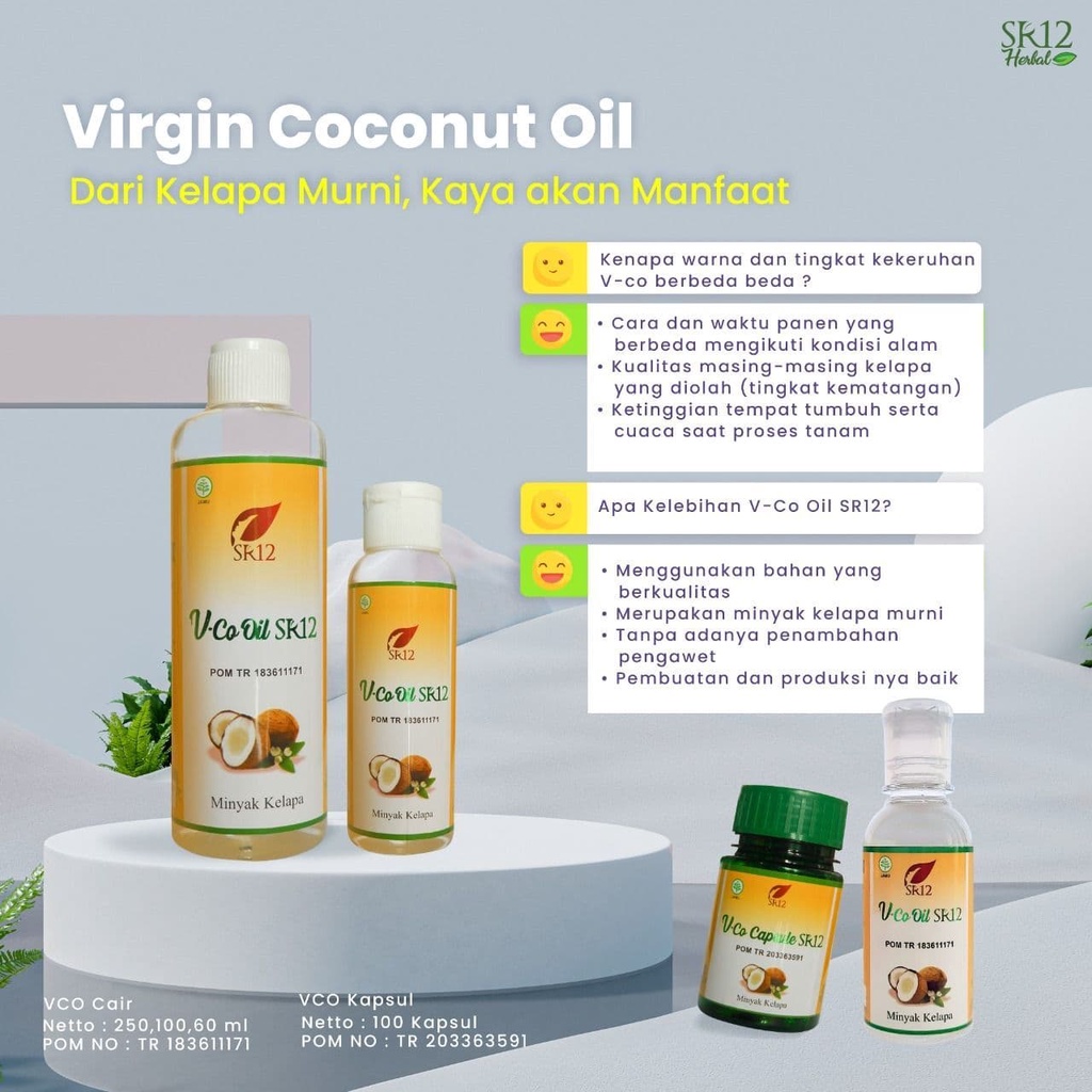 Vco SR12 - Vco - Minyak Kelapa Murni - Vco Virgin Coconut Oil