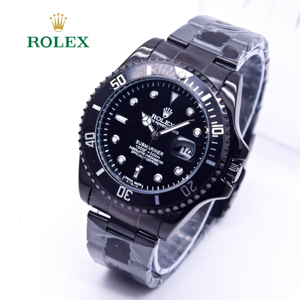 Jam tangan pria analog Rolex Submariner tahan air dengan tanggal