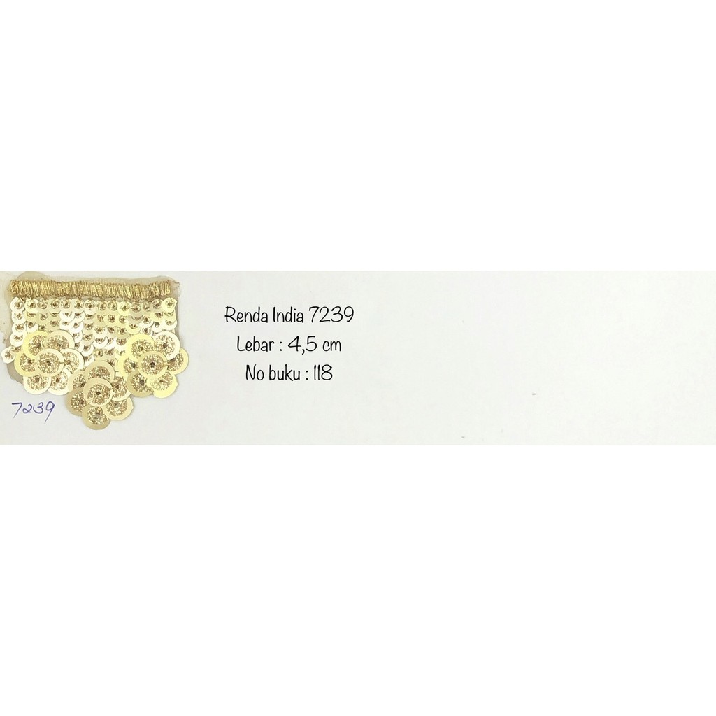 Renda India 7252, Renda Baju, Renda Bordir, Renda Giper, Renda Katun, Lebar 3,5 cm