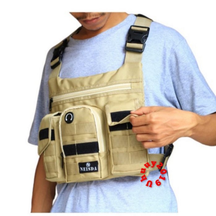 Chest bag tas dada tactical neisda rider one krem