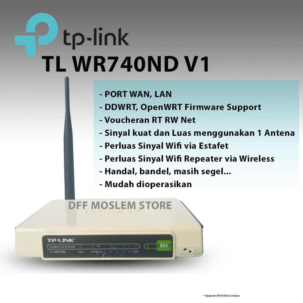 Modem Router Wireless Wifi TP-Link WR740ND v1 OPENWRT DDWRT Normal Voucheran Lancar Jaya
