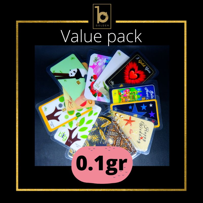 Emas Batang Value Pack BIG GOLD LM 0.1 gram non Riba / Halal