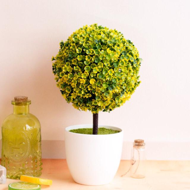 NFS348 Bunga plastik / Pajangan bunga Artifisial / Vas Bulat-Kuning