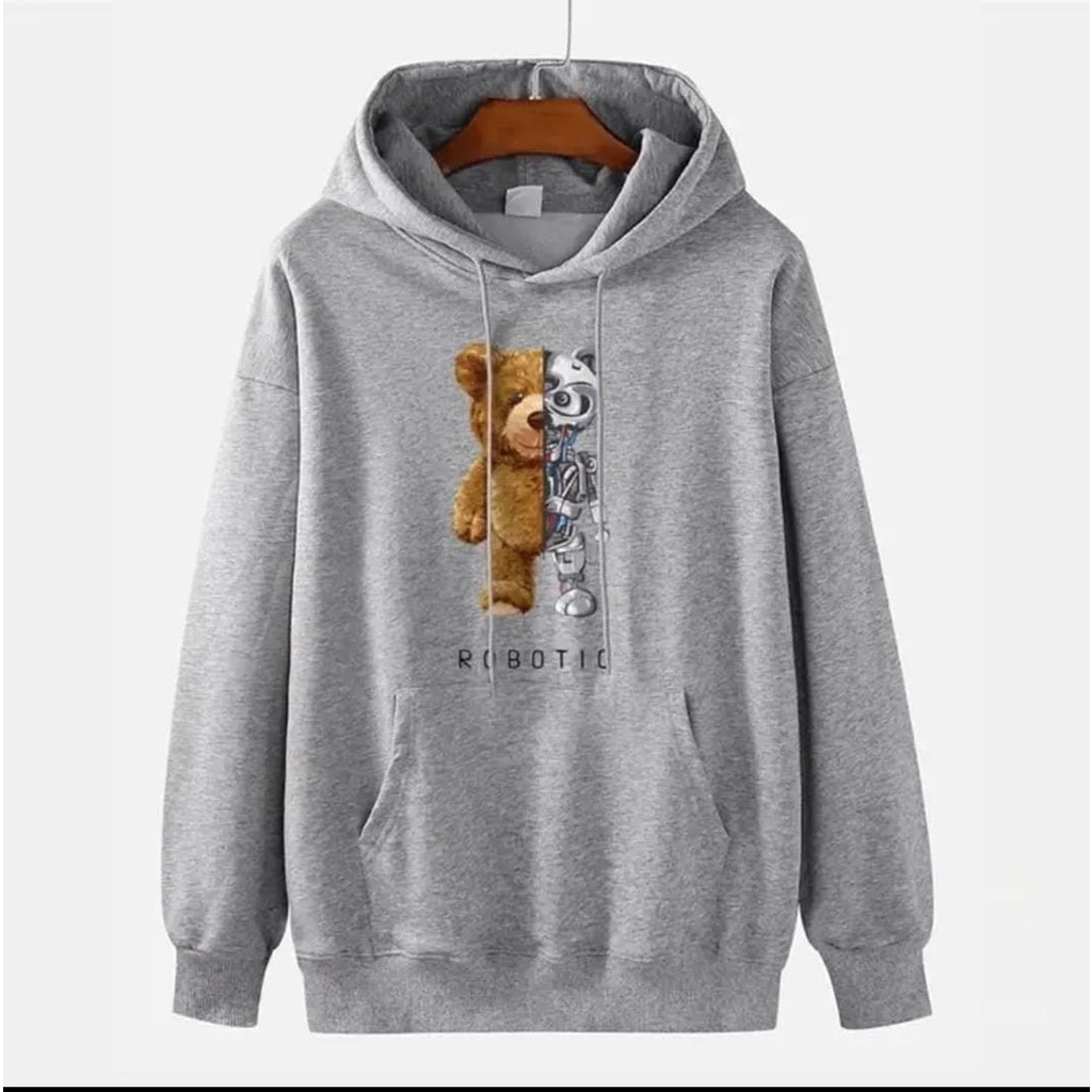 BEAR ROBOTIC HOODIE PREMIUM TEBAL HALUS LEMBUT SIZE M - XXL- JUMPER TEBAL TERLARIS