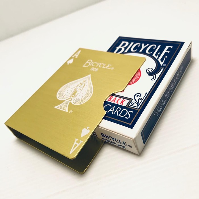 Card clip (Alumunium) kartu Bicycle - Gold Metal