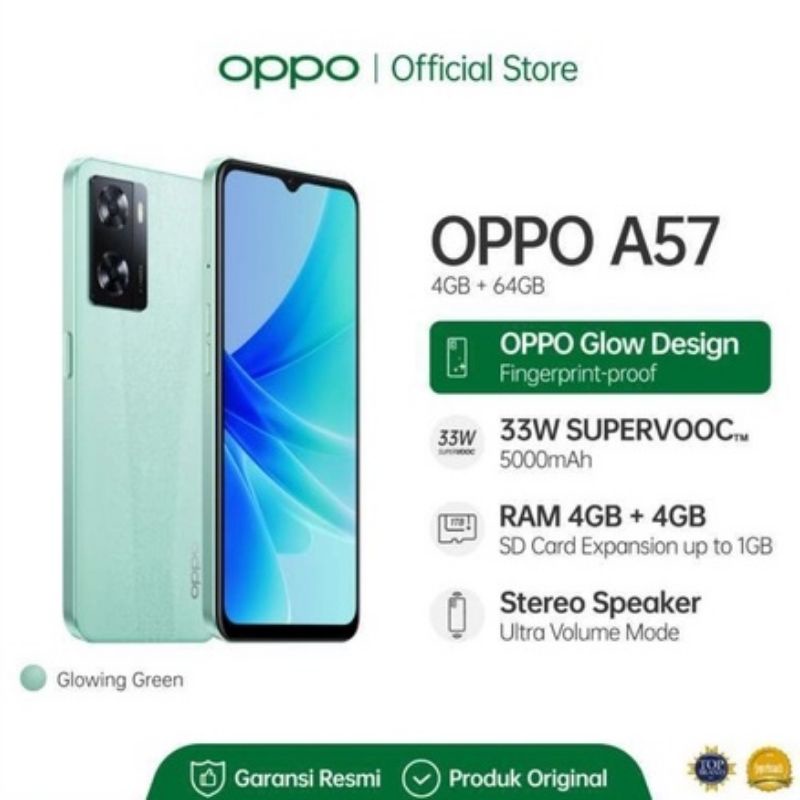 Handphone Oppo A57 ram 4/64gb garansi resmi