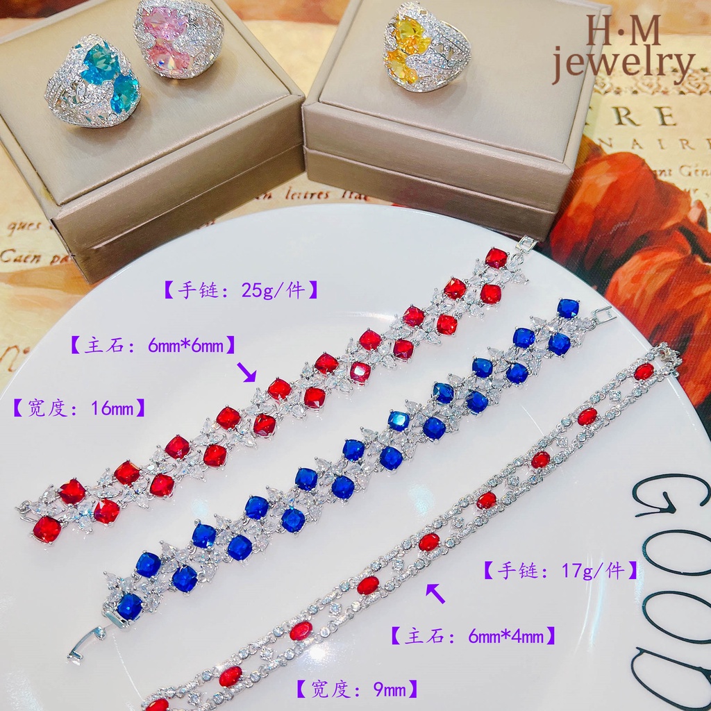 Gelang Desain Bintang Ruby Warna Biru