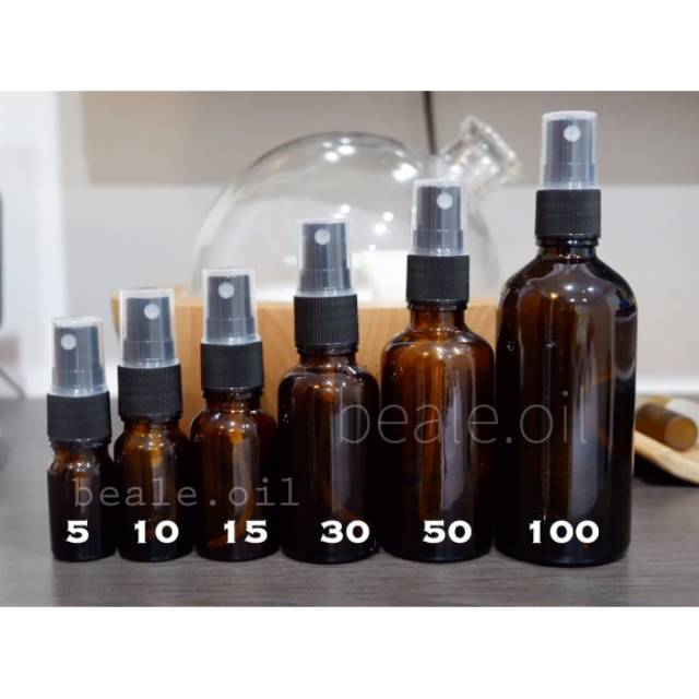 Botol Spray Kaca 5ml 10ml 15ml 30ml 50ml 100ml Botol spray Amber kaca tutup Spray Neck 18 coklat