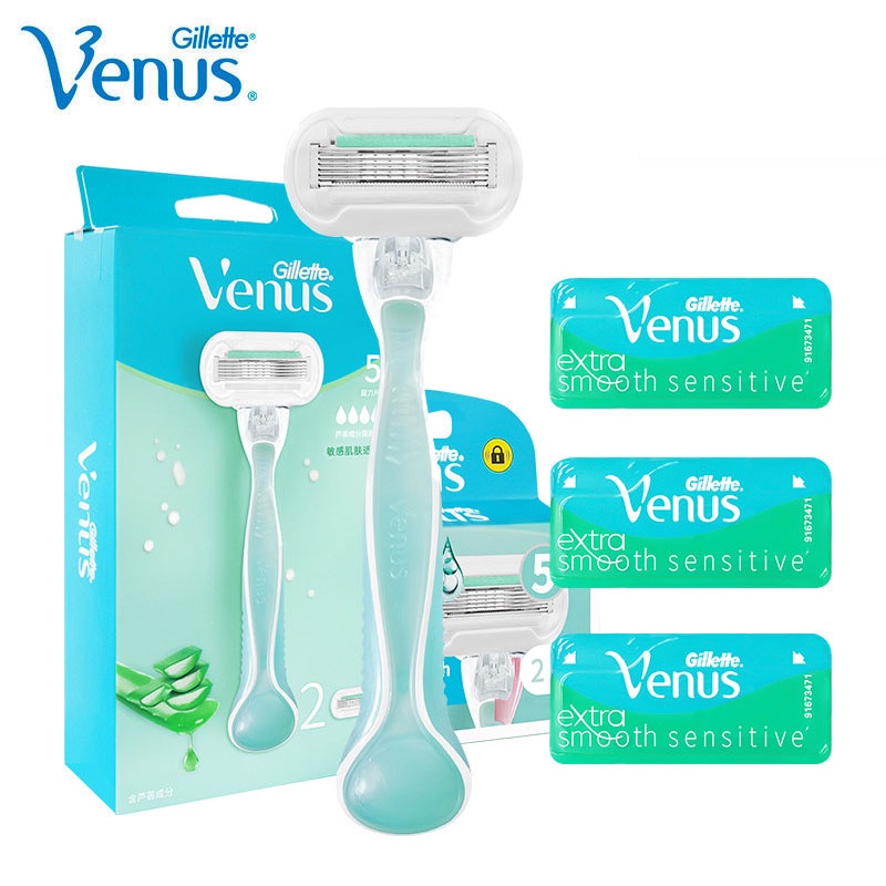 Gillette Venus Pisau Cukur Wanita Deluxe Halus 5lapisan Pisau Cukur Untuk Lady Sensitive Skin Hair Removal Replacement Blade Refill