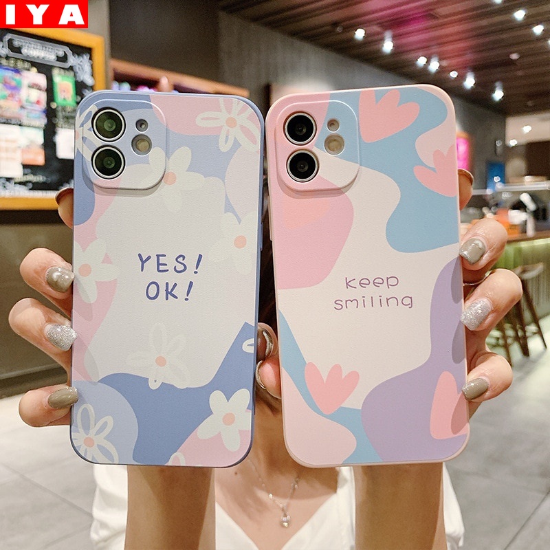 Case Desain Bunga Chrysanthemum Keep Smiling Untuk OPPO Reno 6 Reno 6Z A15S A15 A16 A5S A3S A5S A12 Realme8 Pro C11 C12