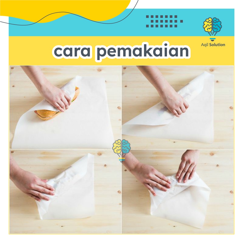 (Promo 50 pcs) Kertas Roti / Baking Paper/ Alas Kue (Food Grade) isi 50 pcs