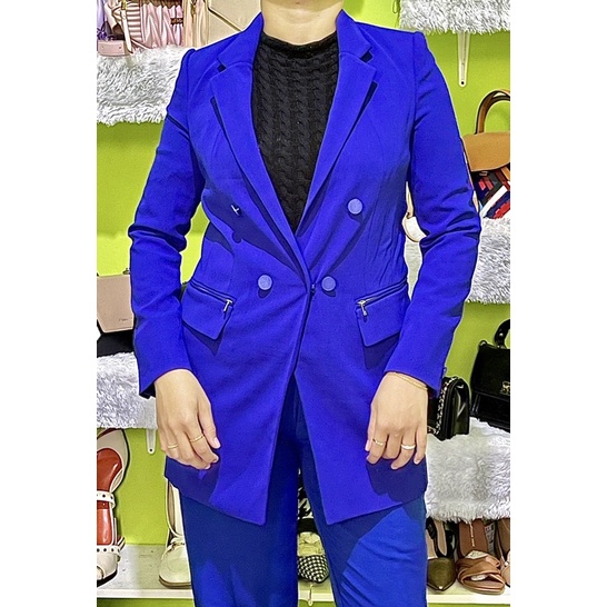 BLAZER WANITA SIMPLE ELEGANTKOMBINASI DOUBLE BREASTED (PREMIUM)