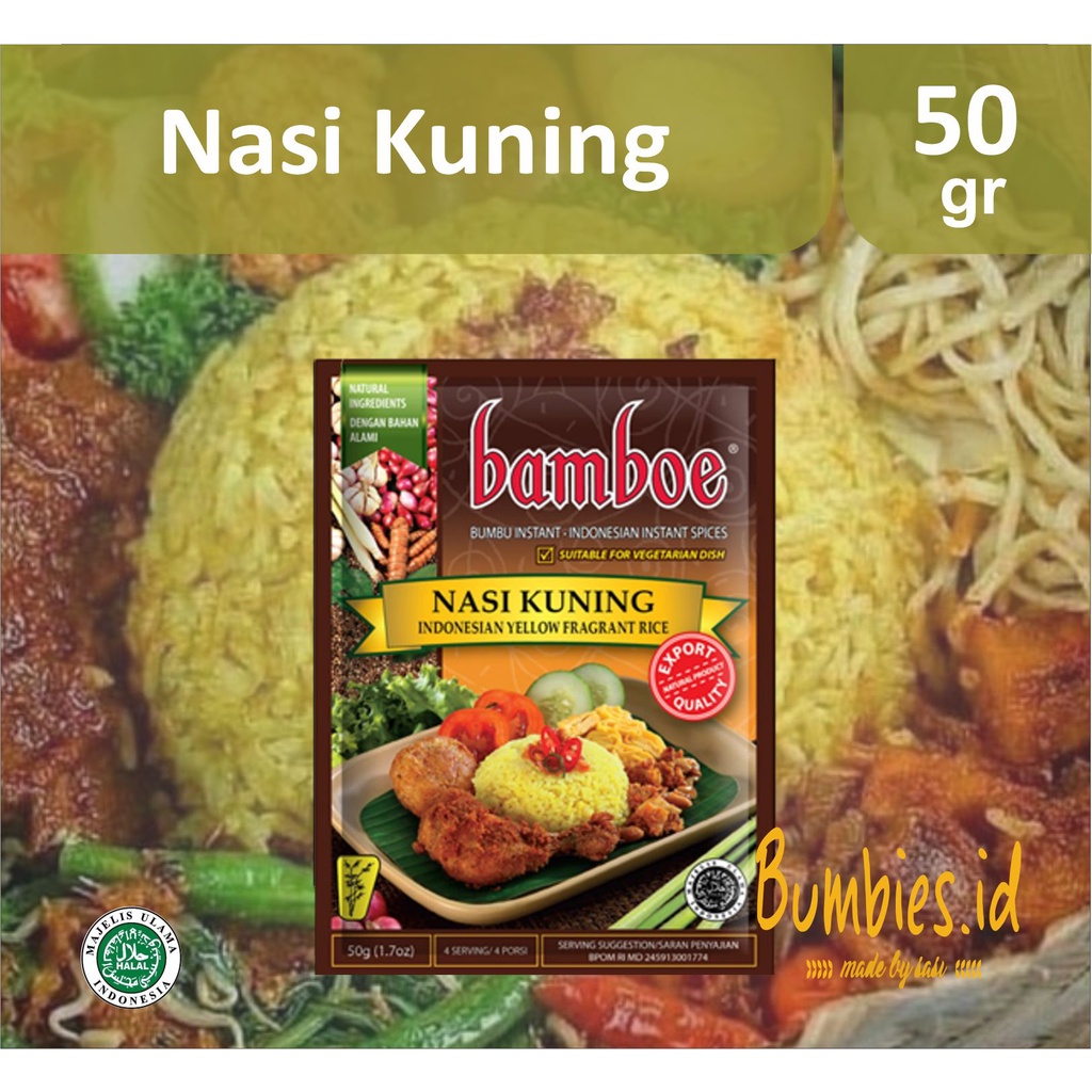 Bumbu Bamboe Nasi Kuning | Spice Mix for Indonesian Yellow Fragrant Rice | Bumbu Instan Nasi Kuning