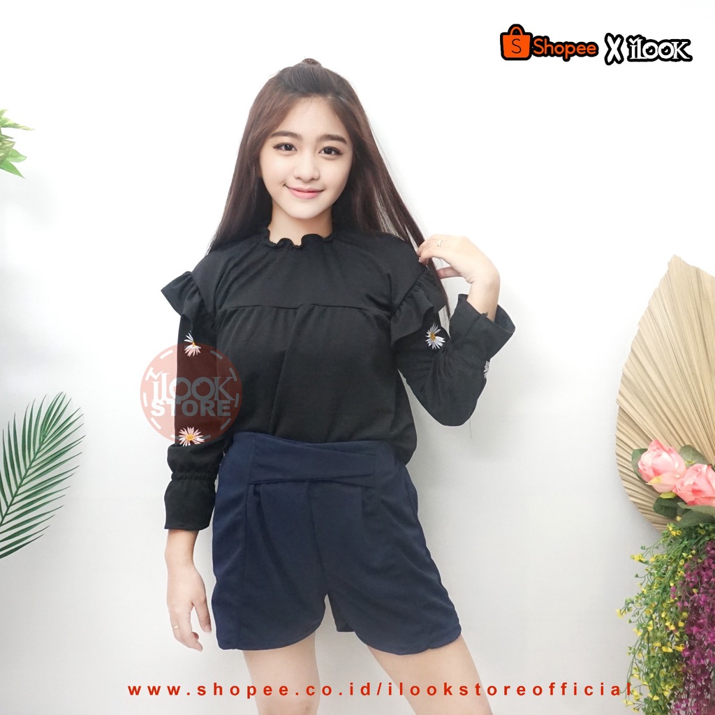 ilook | Momo Pant | Celana Pendek Momo | Celana Pendek Wanita | Celana Korean Style Bahan Crepe