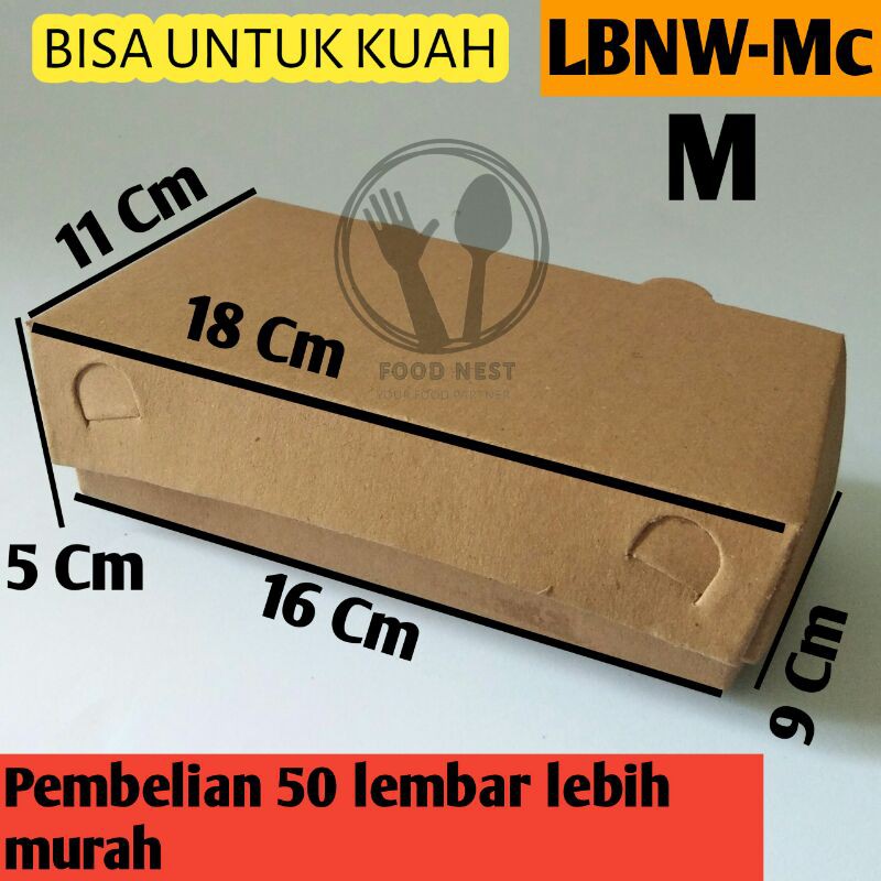 LUNCH BOX PAPER KUAH KERTAS COKLAT KRAFT KOTAK MEDIUM LUNCH BOX PAPER KUAH KERTAS COKLAT KRAFT KOTAK MEDIUM
