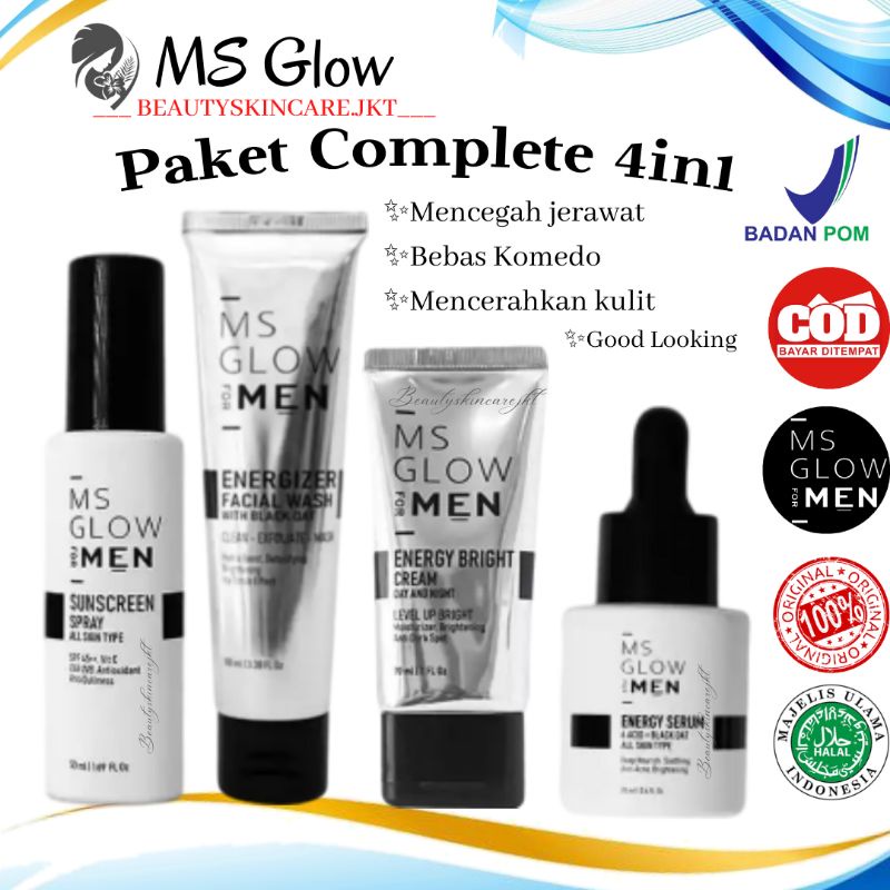 MS GLOW FOR MEN ORIGINAL PAKET WAJAH PRIA LENGKAP | PAKET MS GLOW FOR MEN