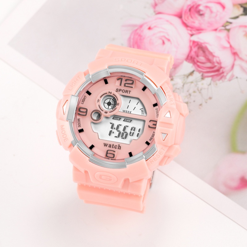 Jam Tangan Sport Wanita Dan Pria Digital Rubber Gaya Korea Fashion Import-48-5 Orange