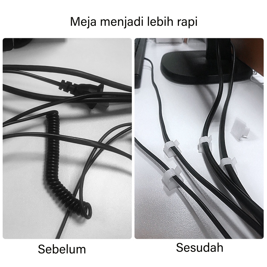 Cable Clip Pengikat/Klem/Penjepit/Perapih Kabel Klip Kabel Organizer (102)