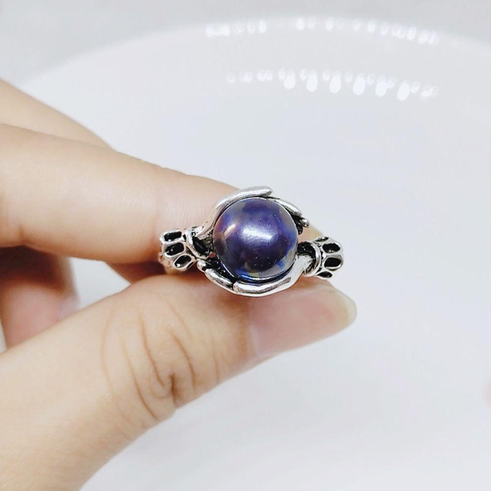 Lily Finger Ring Perhiasan Hadiah Perak Pernikahan Memegang Permata