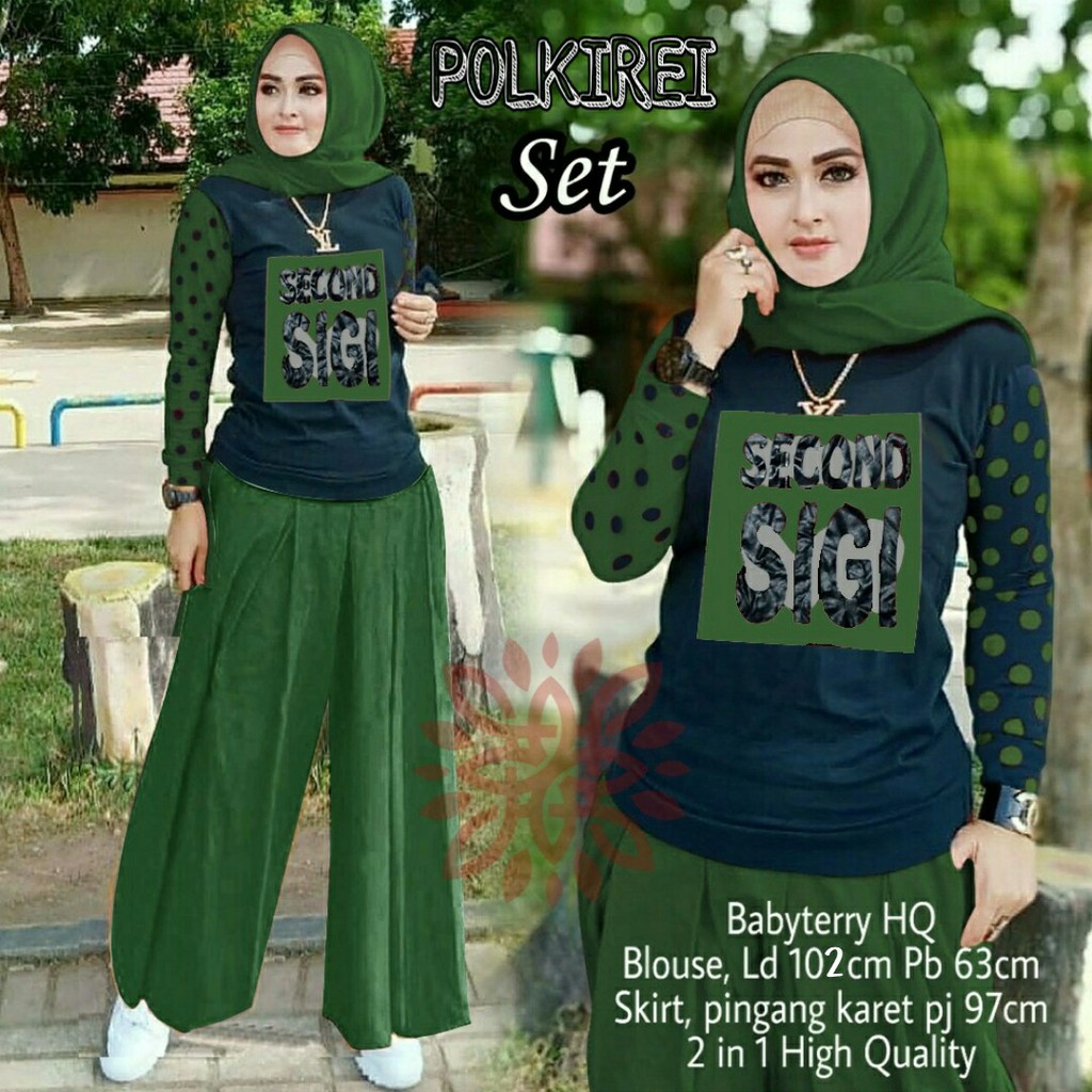 SET POLKIREI KULOT 4Warna