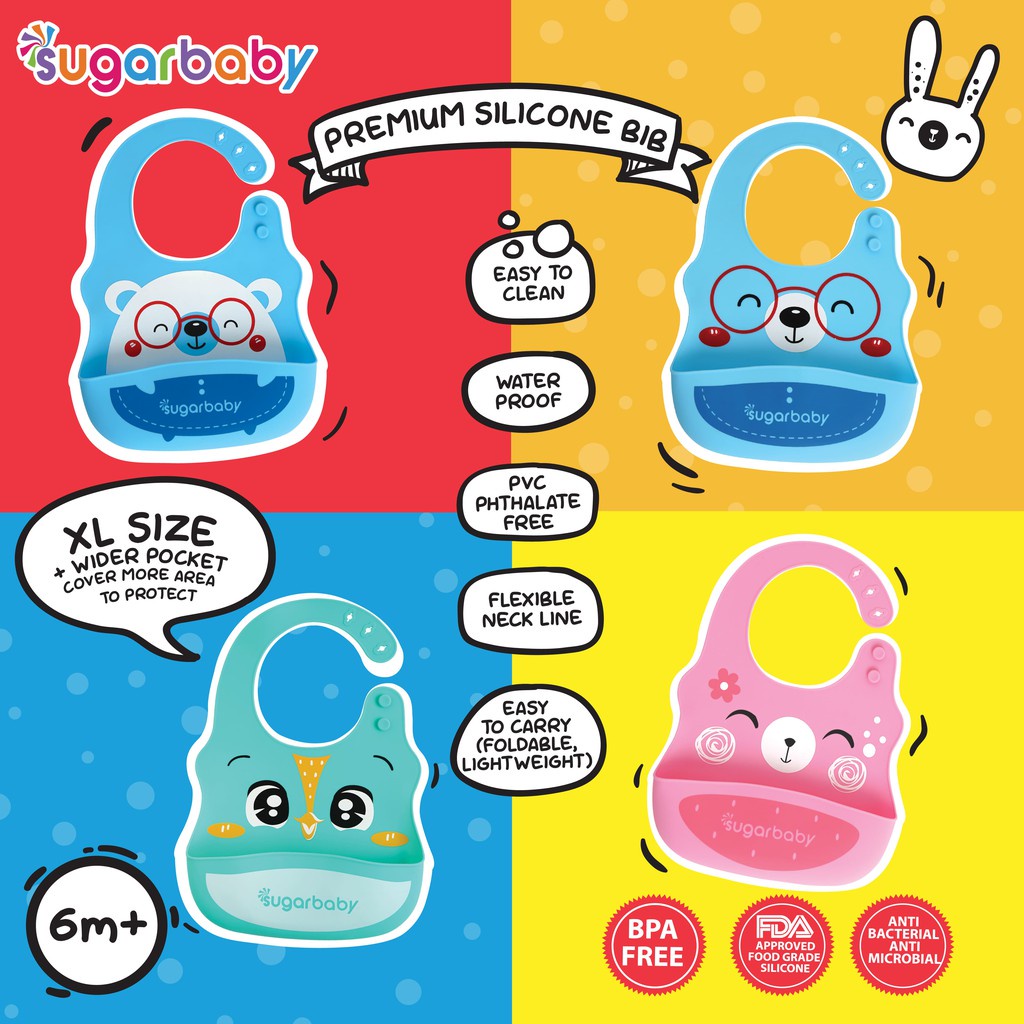 Sugarbaby Premium Silicone Bib XL size - (SILBIB4XL)