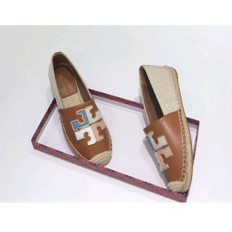 Tory Burch Leather Color Matching Fisherman Flat Shoes Women