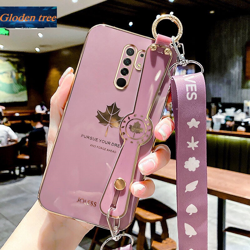 Case Motif Daun Maple Dengan lanyard Untuk Xiaomi Redmi 9