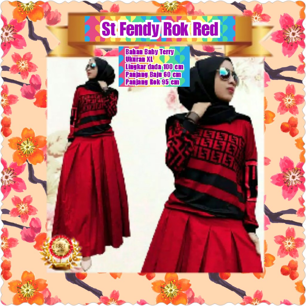 ST FENDY ROK NAVY / SETELAN WANITA MUSLIM / TERPOPULER / TERLARIS / TERMURAH / KONDANGAN / PESTA