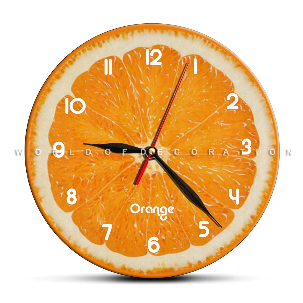 Jam Dinding Bulat Buah Buahan Lucu dan Unik-Orange