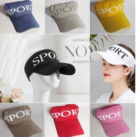 TOPI SENAM WANITA KOREA SUMMER SPORT CAP ZUMBA PANTAI VISOR GOLF ANTI UV