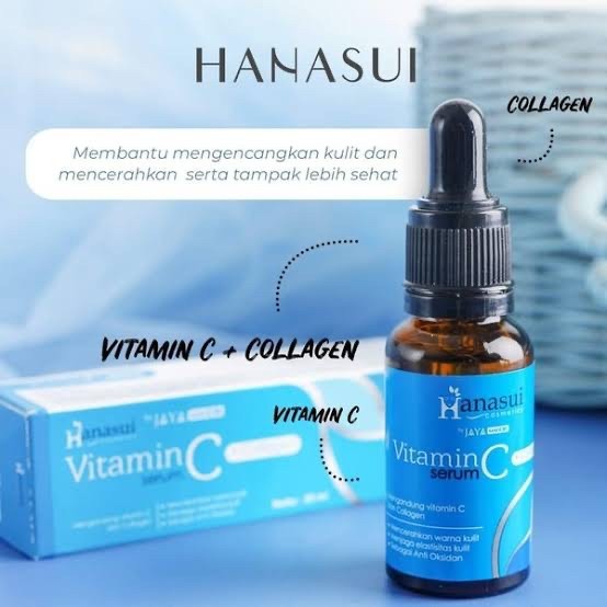 New Serum Vitamin C + Collagen Botol Biru Hanasui Jaya Mandiri Original Bpom